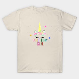 unicorn birthday girl T-Shirt